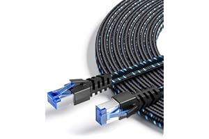 Ercielook Kabel Lan 5 m, kabel sieciowy o dużej prędkości, do użytku na zewnątrz i wewnątrz, 40 Gbit/s pleciony kabel krosowy z wtyczką RJ45 do routera/gier/modemu