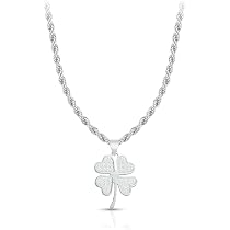 Bracciale Donna SAGA GIOIELLI Con Ciondolo Quadrifoglio - Acciaio Inox 19cm