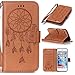 Produktbild Roreikes Apple iphone 6 Plus Hülle, iphone 6S Plus Case (5,5 Zoll), Traumfänger Campanula Muster Prägung Ledertasche Slim Retro PU Leder Bookstyle Handyhülle Tasche Flip Wallet Case mit Strap Portable Handytasche Anti-Scratch Shell Cash Pouch ID Card Slot Magnetverschluss Etui Soft Silikon für Apple iphone 6 Plus/ iphone 6S Plus (5,5 Zoll) Braun