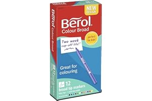 Berol colourbroad 12 fibre tipped colouring pens in assorted colours