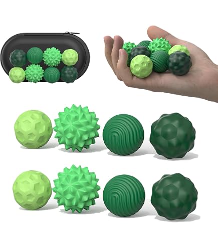 Dancepandas 8 Palline Magnetiche Anti-stress In Silicone - Texture Sensoriali Multiple, Con Scatola, Per Adulti E Bambini +13 Anni