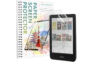 BELLEMOND Kent pappersfolie för Kobo Clara Color/BW 6 tum, 2-pack | Tillverkad i Japan, slät Kent pappersyta, perfekt för att skissa och skriva