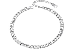 ChainsHouse Edelstahl/925 Silber Panzer Armskette/Fußkette Figarokette Mariner Fußkettchen 16cm 22cm Sommer Strand Armband Fußband mit Geschenkebox für Damen Herren