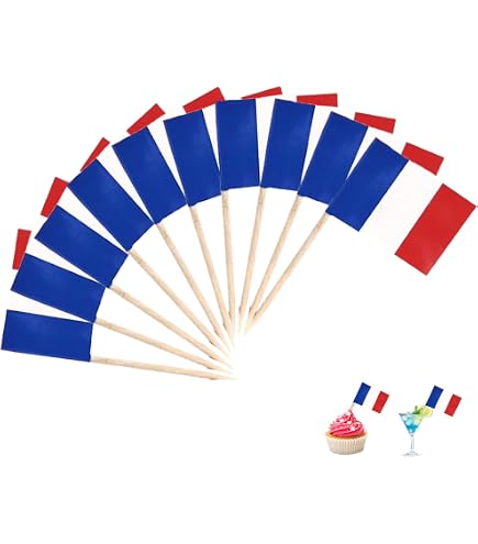 100 Stück Italienische Flaggen-Zahnstocher - 3,6x2,5 Cm, Für Cocktails, Cupcakes & Party-Deko