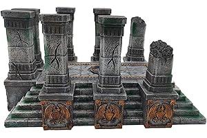 THE GRINNING GARGOYLE The Gargoyle Gargoyle - Paysage de Temple en ruine - Terrain de Table pour Miniatures fantastiques de 28 mm - Entièrement Peint dans des détails Incroyables - Modèle RPG DND 12"