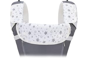 Bebear imbottiture da dentizione per marsupio, bavaglini in cotone 100% per marsupio da neonato a bambino, 3 pezzi di assorbenti per bambini/bambine, Star