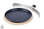Moesta-BBQ Pizzastein-Set (Pizzastein, Pizzablech und Pizzabande)