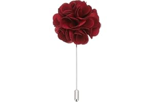 PATIKIL Pin de Boutonniere de Flor, Alfiler de Solapa para Hombres Flor de Camelia para Traje Boda Graduación Aniversario Broche Accesorios de Traje