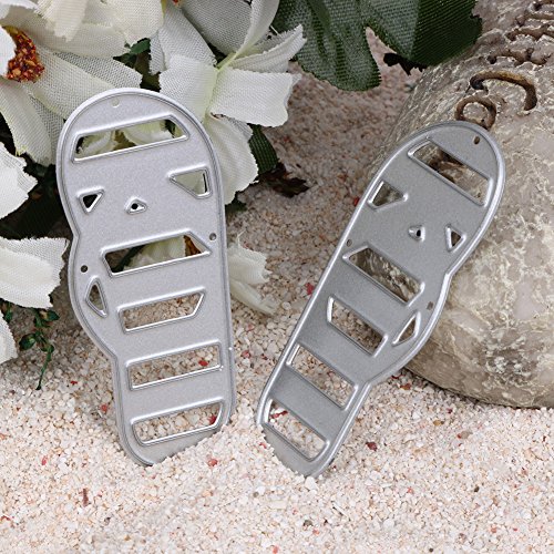 Amazingdeal365 ein Paar Pantoffeln Metall Form Schablonen Schneiden DIY Dekor Sammelalbum Karten Buchzeichen Lesezeichen als Geschenk für Freunde Geburtstag Kinder,Kindergarten Hobby Schule Handarbeit Unterricht usw. Ein tolles Geschenk! - 3