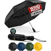 Chakipee Windproof Umbrella &ndash; Windproof Folding Umbrella, Men's Automatic Portable Compact Travel Umbrella, 210T Fabric, Doub