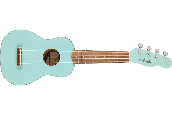 Fender Venice Soprano Ukulele, Walnut Fingerboard, Daphne Blue, Comes with Free Virtual Lessons