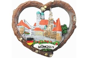 MUYU MAGNET Calamita da frigorifero a forma di cuore a forma di Monaco di Baviera Germania souvenir regalo magnetico Sticker Collection