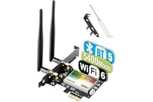 UBIT Scheda WiFi 6E Scheda di rete 5400Mbp/s Adattatore Wireless PCI Express AX210N Bluetooth 5.2 | MU-MIMO | OFDMA | Latenza ultra bassa