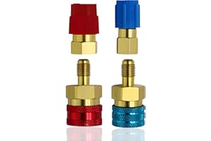 kclkda 2Pcs R1234yf to R134a Adapter, High/Low Side Quick Coupler Adapter, R1234yf Refrigerant Recharge Kit, Quick Couplers R134a Adapters for Car A/C Refrigerant System Evacuation Recharging