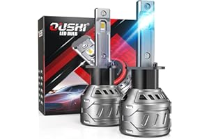 H1 LED Headlight Bulb, OUSHI H1 LED Bulbs Extremely Bright 14000LM 70W 6000K Xenon White, Waterproof Mini Design All-in-One Conversion Kit for Car Headlight Bulbs Replacement (2 PCS)