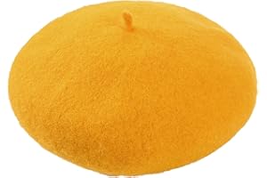 LUCKYWAQNG Berretto da donna in lana regolabile in tinta unita per l'autunno e l'inverno, berretto da basco da donna, in tinta unita, per l'inverno