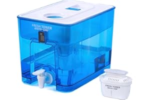 ECO-DE ECODE® Dispensadora Filtradora de Agua Fresh Tower, Libre de BPA, Indicador Digital, para Nevera, Incluye Filtro purificador Compatible, Capacidad de 9.5L, Larga Duración - Water Filter jug