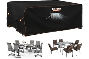 Enzeno Pokrowiec na meble ogrodowe, 90 x 90 x 90 cm, wodoodporny, wytrzymały poliester Oxford 420D, pokrowiec na stół na zewnątrz, prostokątny, wiatroszczelny, odporny na promieniowanie UV, na krzesło