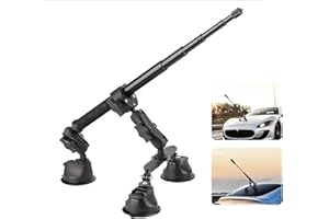 RATSTONE Juego De Soporte para Coche con Triple Ventosa,con Alargador/Selfie Stick 2 En 1 De 112 Cm,Adecuado para Insta360,Soporte De Triple Ventosa para Parabrisas y Ventanillas De Coche