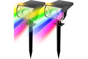 WEBEQER Luces Solares Led Exterior Jardin con 6 Colores Claros,5050 Perlas de Lámpara Luz Solar Exterior Jardin RGB con Sensor de Luz,Focos led Exterior Solares Impermeable IP67 para Iluminación de Patio