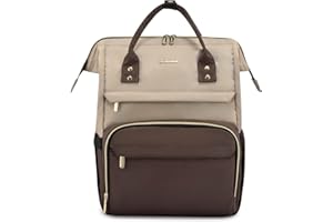 LOVEVOOK Zaino Porta PC Donna, Zaino per PC Portatile 15.6 Pollici, Zaino Laptop Donna, Zaino Donna Marrone Albicocca