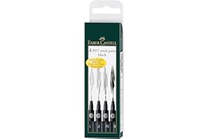 Faber-Castell 167100 Feutre PITT artist pen noir étui de 4 S/F/M/B