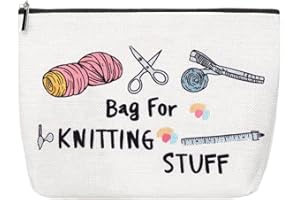 GUQQEUC Knitting Storage Bag Pouch for Women Girls Yarn Organiser Bag for Crocheting Crochet Hook Bag for Crochet Lover Knitting Accessories Gifts Bag for Knitting Lover Portable Travel Bag for Knitting