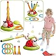 3 in 1 Musical Jump, Toss Ring Game Toy and Stomping Launch Rocket Launcher for Kids Outdoor Toys with Remote Control, Indoor Outside Toys for Kids Ages 4-8 Toys for Ages 5-7 8-13 Kids Gifts