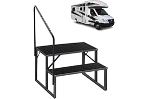 FRUYYZL Marche Pied pour Camping Car, Escabeau Marches, Étape de Caravane, 299 kg de Charge Accessoires Camping Car, Escalier pour Caravane, Garage, Bain à remous, Porche, Piscine Hors Sol (2Étape 1 P)