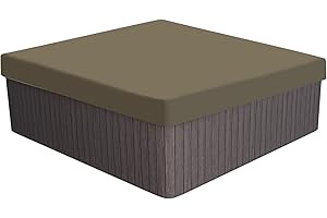PATIKIL 85.8x85.8x11.8 inch Square Hot Tub Cover, 210D Oxford Waterproof Dustproof SPA Cover Protector Patio Furniture Covers for Hot Tub Outdoor Indoor, Coffee