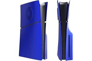 Hzxkqmil Replacement Faceplate Cover Plates for PS5 Slim Console Disc Edition, Side Plates with Cooling Vents Custom Shell ABS Case Anti-Scratch Shockproof Accessories, Blue
