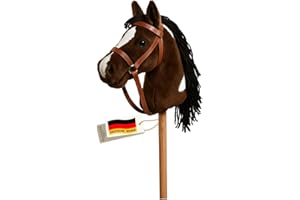 Zenovia Hobby Horse Steckenpferd Braun – Turnierfähiges Stockpferd ab 3 Jahren – ohne Räder, Griffe & Geräusche – leicht & realistisch – für Hobby Horsing – in Geschenkverpackung