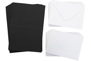 Crafter's Companion 5" x 7" Black Pack of 100-Includes Card Blanks & 50 White Envelopes-Greate for a Variety of Occasions
