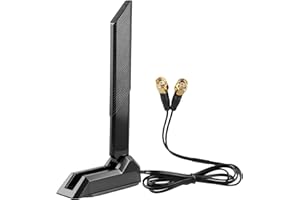 RAITWAHL WiFi 6E Antenna 12dBi 3-Band for Router Gaming Motherboard ASUS ROG/Maximus/GIGABYTE/MSI 2.4GHz 5GHz 6GHz Magnetic Base Foldable Omni Antenna for Wi-Fi 6/6E AX AXE Routers PCs Bluetooth