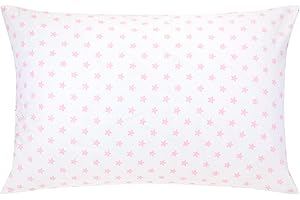 POOCEN Bedding Toddler Pillow 33 x 45 cm with Pillow Case -Soft, Hypoallergenic Baby Pillow for Optimal Support -Washable Cot Pillow with Cotton Cover