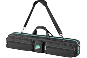 PEKREWS Pool Cue Case, Pool Stick Case 4x5 with Multiple Pockets Holds 4 Butts 5 Shafts, Soft Padded Sturdy Pool Cue Bag, Billiard Cue Backpack with Adjustable Shoulder Straps for Men and Women