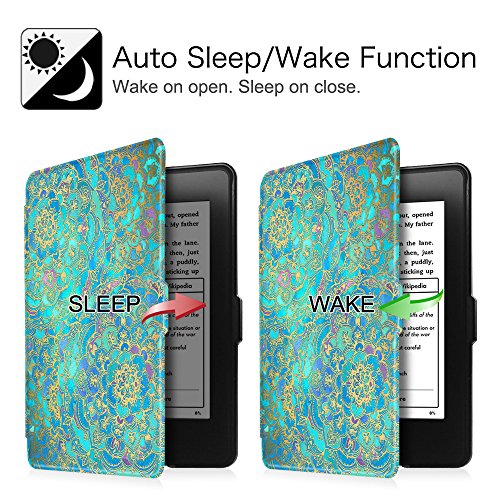 Fintie Kindle Paperwhite Hülle – Die dünnste und leichteste Smartshell Case Schutzhülle Tasche mit auto Sleep / Wake für den neuen Kindle Paperwhite 2016 (mit 300 ppi-Display, 6 Zoll, und integrierter Beleuchtung) und alle Modelle von 2012, 2013, 2014, 2015 – Jade - 2