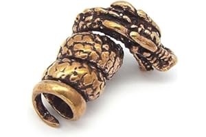 BEARD BEAD RINGS Dragon Head Viking Celtic Beard Hair Bead (6mm hole, made from Solid Bronze)