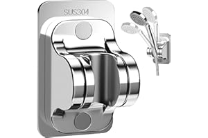 SINRAD Supporto Soffione Doccia, Supporto Doccia Senza Trapano, Supporto Per Doccia Ad Universale, Argento Doccia Supporto Staffa, Adatto per bagno, toilette