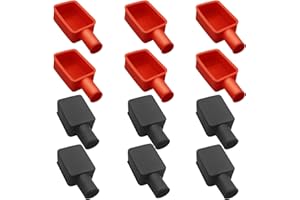 CANIPHA 12 cubiertas de terminal de batería Cover, protector de terminal de batería, cubierta de batería aislante de coche, cubierta de goma suave para postes positivos y negativos, tapas de poste