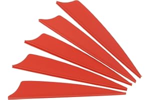 PATIKIL Plumes de flèche, Lot de 50, 3 Pouces, Empennage d'archerie pour flèche avec découpe en Bouclier pour Bricolage Chasse tir sur Cible, Rouge