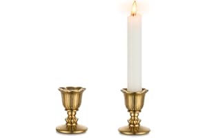 Romadedi 2-częściowy zestaw małych świeczników w stylu vintage, styl retro, antyczny, dekoracja stołu, wesele, do salonu, na Boże Narodzenie, imprezę, wieniec adwentowy