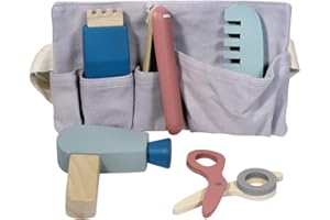 Kindsgut Set de peluquerĭa Infantil de Madera Juegos de rol y para generar diversiĳn, con Colores Suaves y un diseıo Simple, Testado para sustancias nocivas