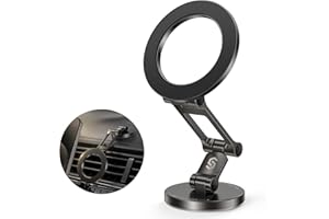 SYNCWIRE Car Mobile Phone Holder for MagSafe Car Holder Strong Magnet [All Metal] Magnetic Mobile Phone Holder [Flexible Three Axes] 360° Rotation Car Mobile Phone Holder for iPhone 17 16 15 14 Pro