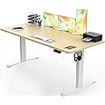 Devoko Electric Standing Desk 160x80cm with USB Charging Height Adjustable with Desktop Sit Stand Up Heavy Duty Steel 3 Memory Smart Pannel(Beige)