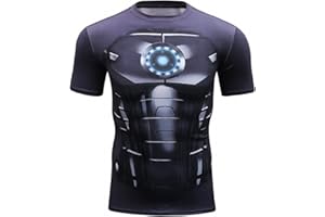 Cody Lundin Homme T-Shirts A La Mode Superhéros Sport de Plein Air Men's Chemise (Iron héro