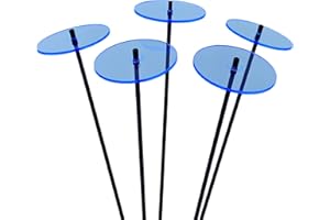 SUN CATCHER GARDEN DECOR SunCatcher Disco sol Incandescente 5 Medie Ornamenti da Giardino Pali 50 cm Altezza all'aperto Regalo per Il Giardiniere, Colour:Fluorescent Blue