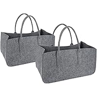 2 Stück Filztaschen Hellgrau für Einkaufstasche Kaminholztasche Kaminholzkorb Filz Zeitungsständer Zeitungskorb…