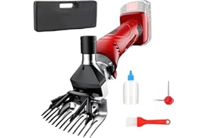 BUILRAND Sheep Shears ClippersCompatible with Makita 18V-21V Battery, 6 Speed Adjustment 550W Electric Sheep Shearing Clippers, 2500RPM Cordless Livestock Grooming Kit for Sheep, Goats, Cattle, (No Battery)