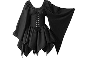 Xmiral Gothic Kleidung Damen Spitze Bluse Tunika Gothic Hexe Cosplay Kostüm Oberteil
